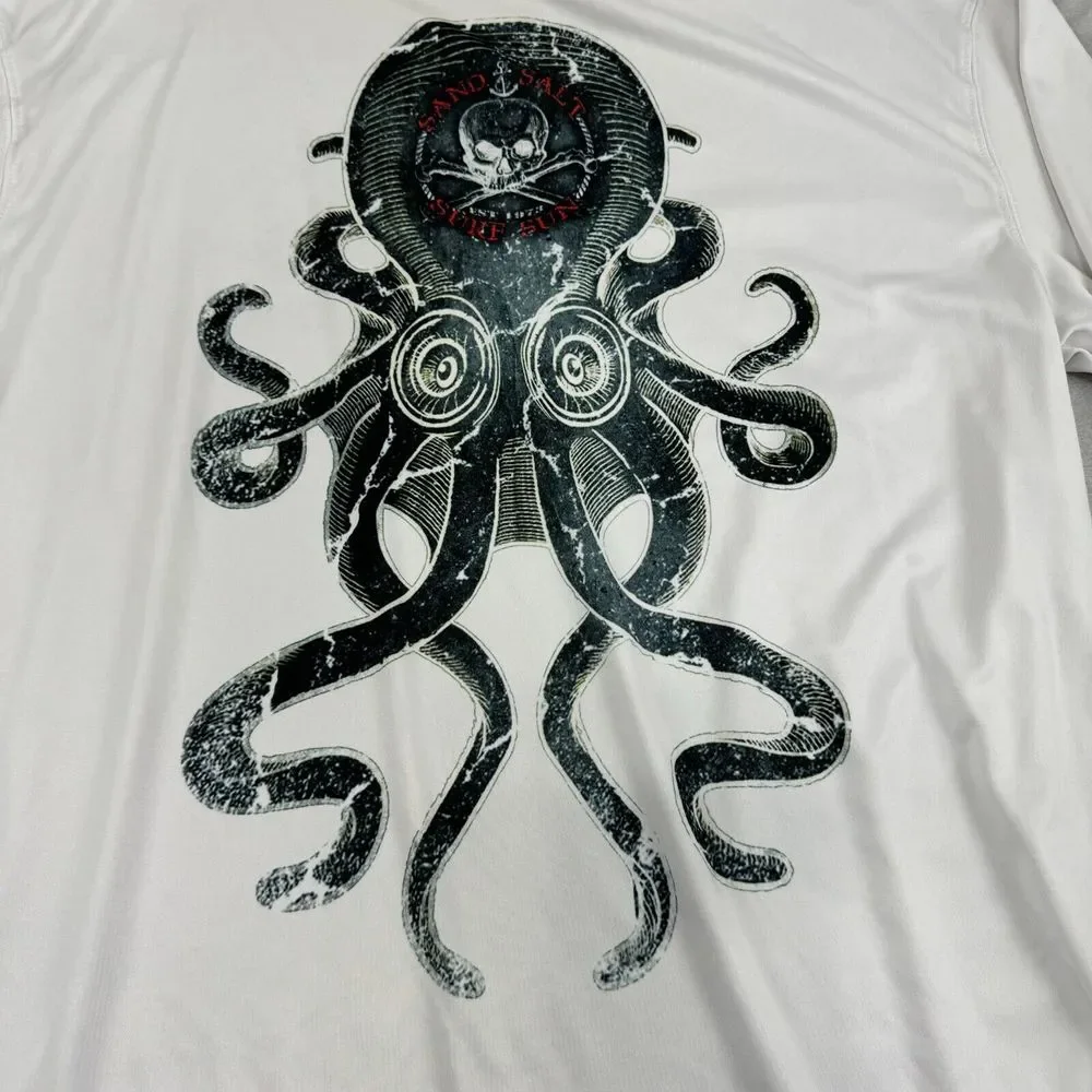 Vapor Shirt Men 3XL White Athleisure Sand Salt Sure Sun Workout Gym Beach Pirate - Picture 3 of 11